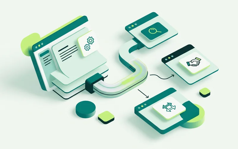A documentation pipeline updating knowledge sources through the API automatically