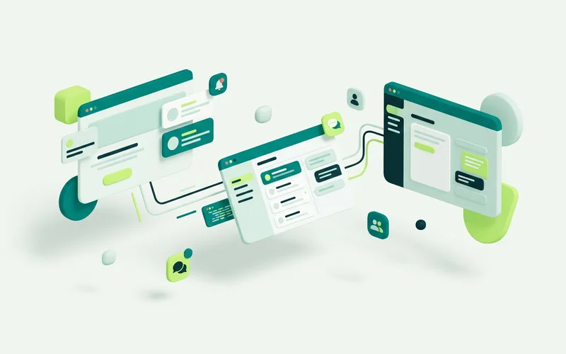 A widget on a marketing site and an API build inside a product, sharing one inbox