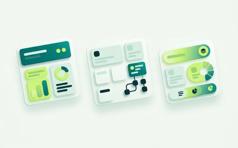 Three separate brand widgets, each with its own styling and knowledge base