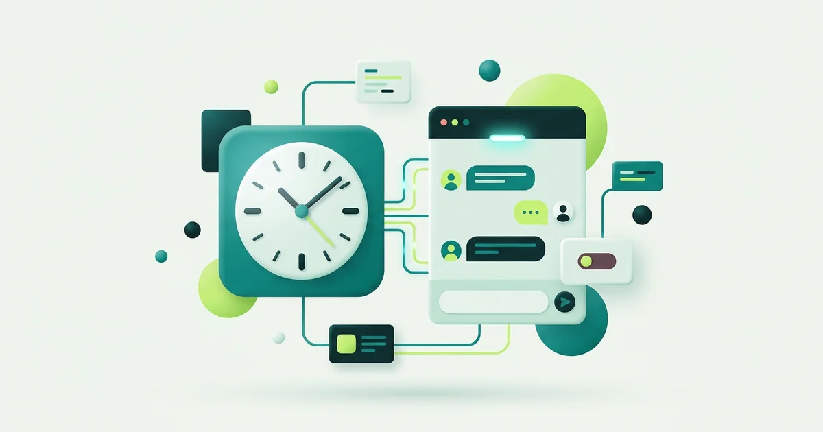 A clock beside a chat widget switching to an offline state