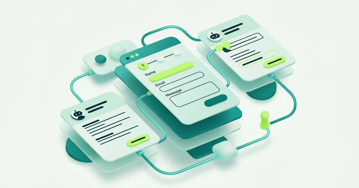 A conversational form collecting enquiry details inside a website chat