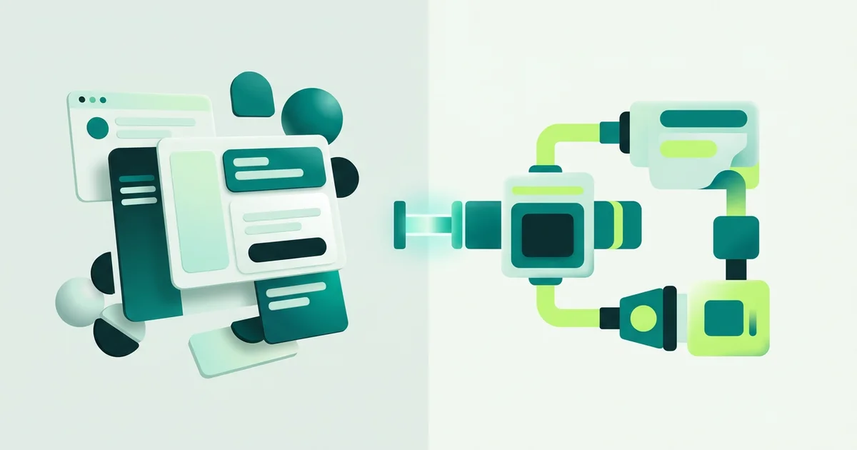 A split illustration of included platform AI beside a plugged-in provider key