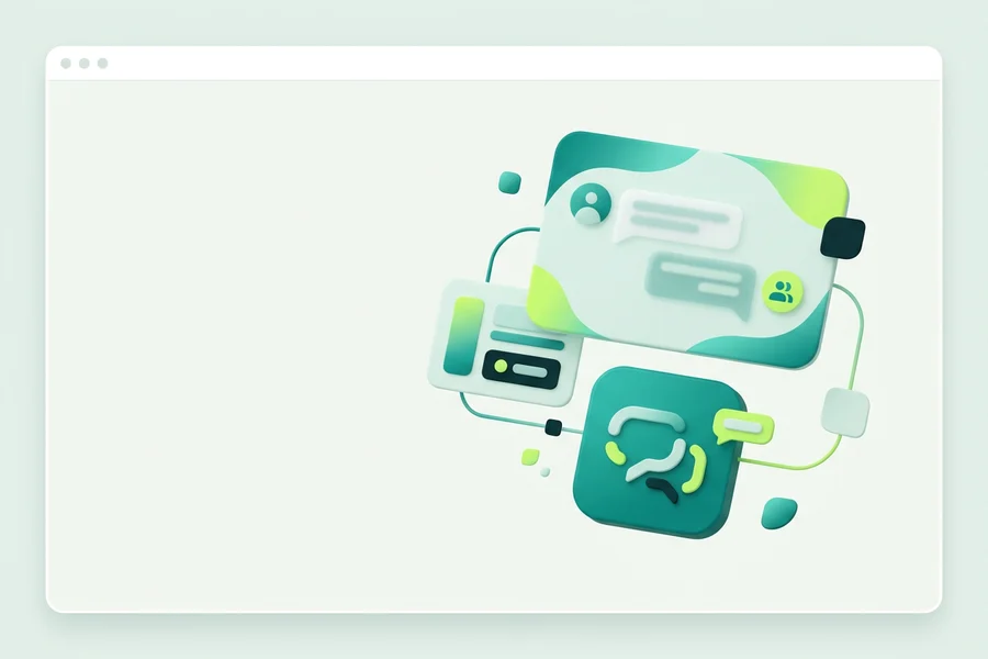 A chat launcher icon and teaser bubble in the bottom corner of a website viewport
